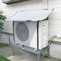 エアコン室外機用日よけのシート　固定バンド付