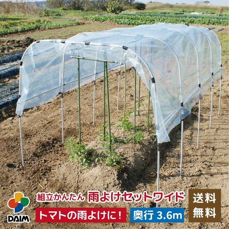 第一ビニール 組立かんたん雨よけセットワイド3.6m 畝幅190cm 奥行