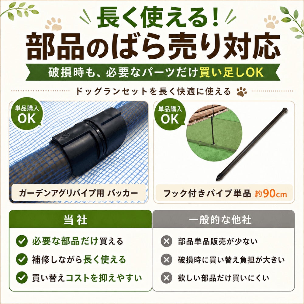 daim ドア付 ドッグランセット 高さ90cm 長さ20m ドッグラン 柵 ペットサークル ドッグサークル 庭 犬 フェンス ネット サークル diy 自作 ペット 家庭ペットゲージ ペットケージ 動物 用 送料無料