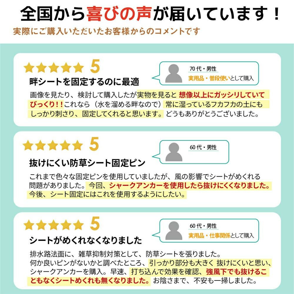シャークアンカー25ｃｍ20ｐ防草シートアンカー杭防草シート押さえおさえピンプラ杭