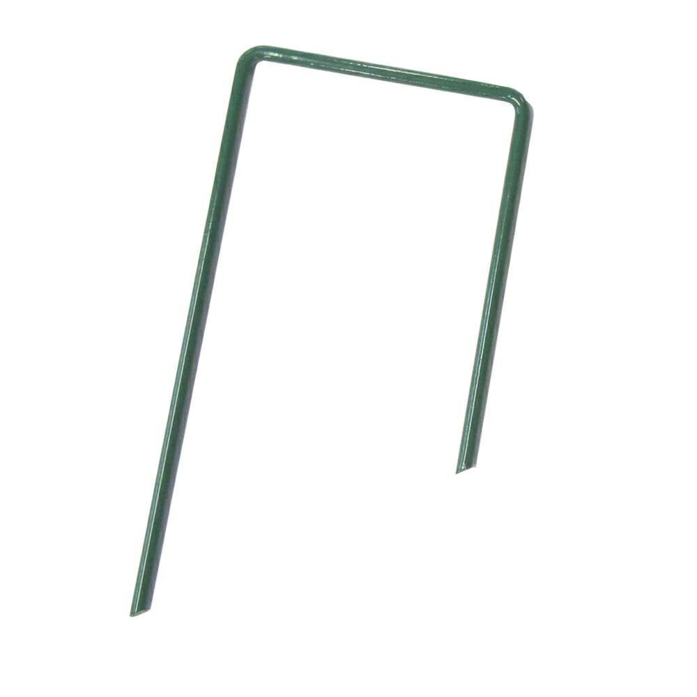 ワイドタイプのピンで人工芝をしっかり押さえる！人工芝ピンおさえ押さえワイドタイプ10本入【園芸支柱ガーデニング家庭菜園用品用具防草グリーン剣先タイプ人工芝】