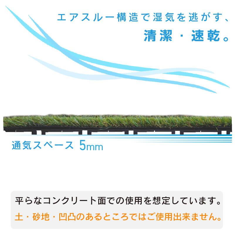 daim 人工芝 下敷き 水はけマット エアスルー パネル 50cm×50cm 40枚入 (10平方m)