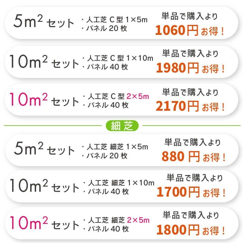 daim リアル人工芝 + エアスルーパネル ベランダ 緑化セット 細芝 10平方m相当 2x5m
