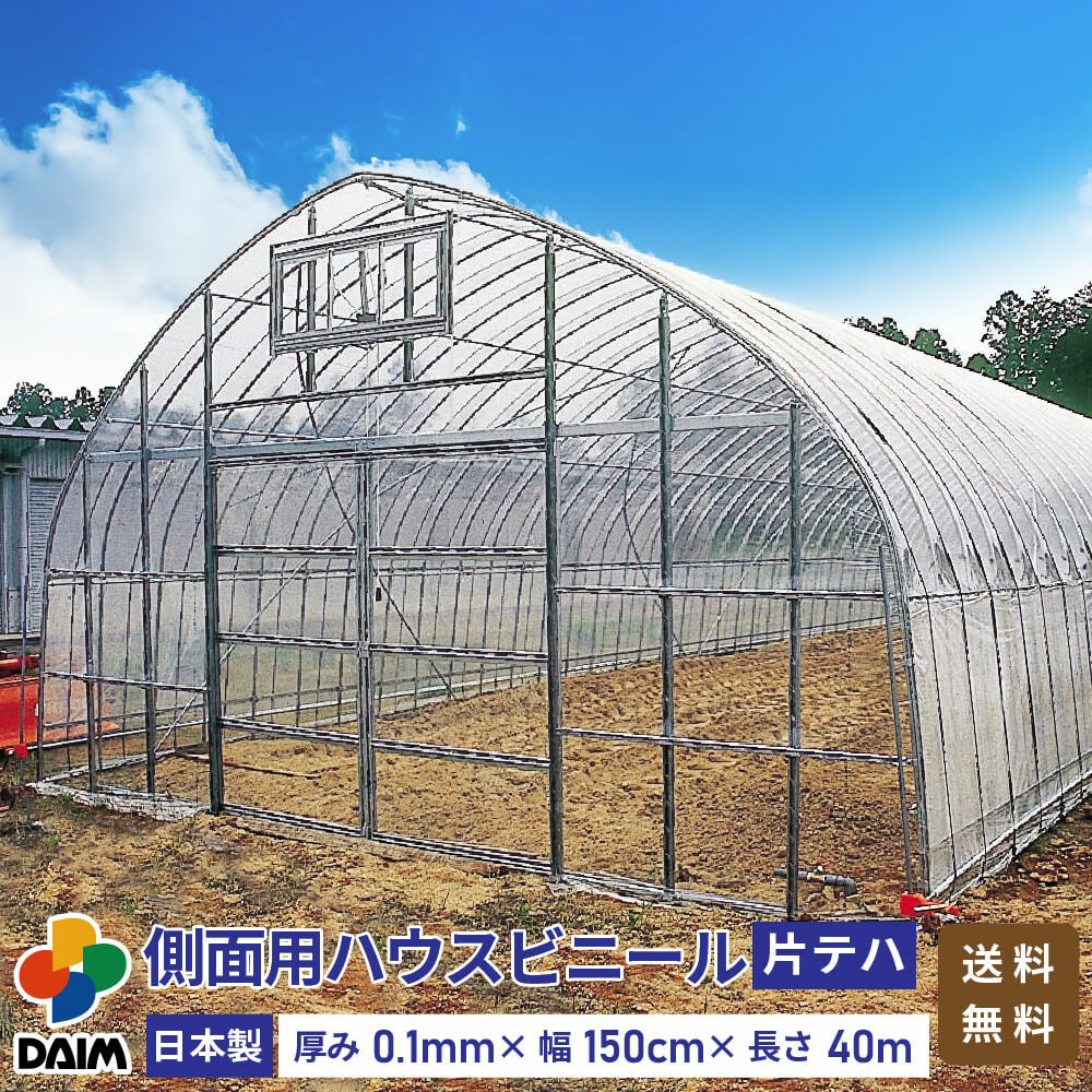 ビニールハウス約40m　m売り 第一ビニール 側面(腰)用ハウスビニール 厚み0.1mm 幅150cm 長さ40mの