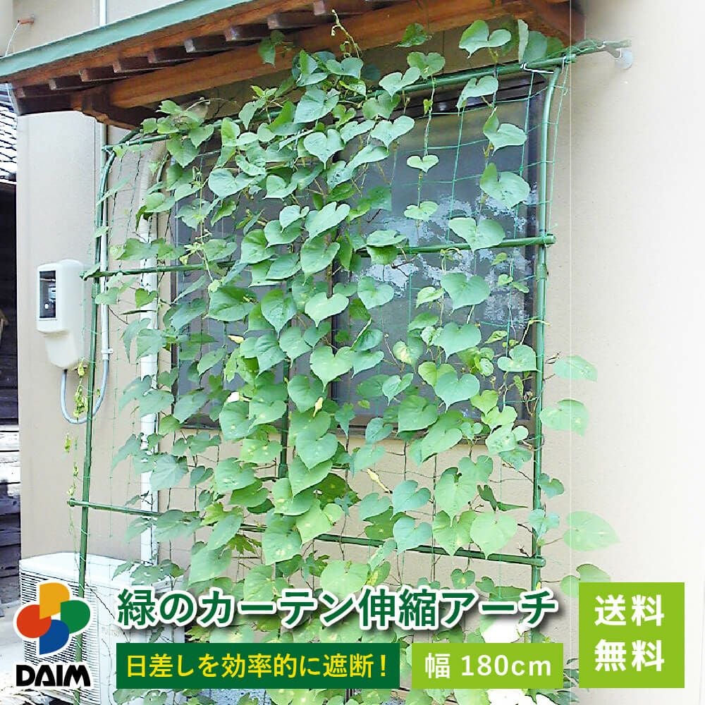 【中古】 カーテン越しの運命 第一ビニール 緑のカーテン 伸縮アーチ型 180cm幅 1セット入りの販売