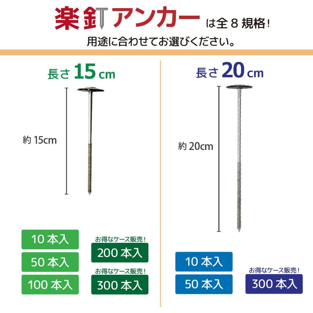 daim 防草シート押さえ 楽釘アンカー 長さ15cm 10本入