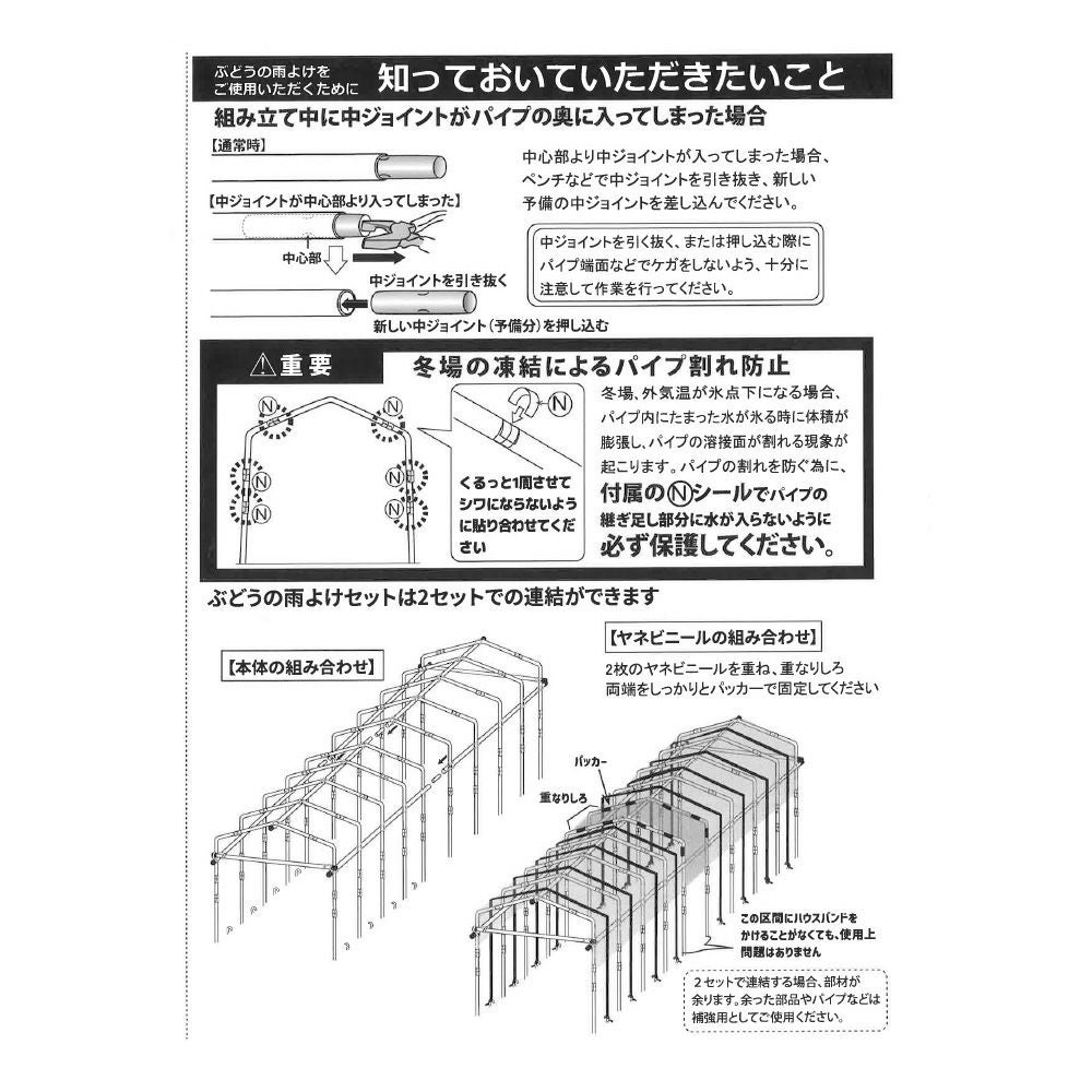daim ぶどうの雨よけセット くだもの棚 ぶどう 雨除け 葡萄 ブドウ バーゴラ ガーデンアーチ