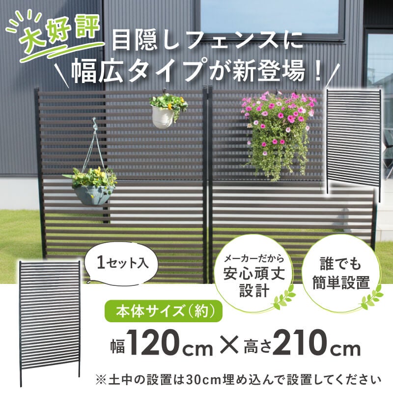 daim 幅が広い目隠しフェンス 幅120cm×高さ210cm 1セット入